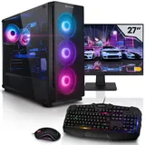 Megaport Komplett Set Gaming PC AMD Ryzen 7 5700G • Windows 11 • AMD Radeon Vega 8 • 27" Monitor • 1000GB M.2 SSD • 32GB DDR4 • WLAN • Tastatur • Maus pc Gaming komplettpaket