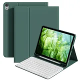 ZOPSGYU Tastatur Hülle für iPad Air 11 Zoll M4/M3/M2 (2026/2025/2024), iPad Air 5./4. Gen 10.9 Zoll, Magnetische Anti-Detach Tastatur Hülle mit Stifthalter, QWERTZ Layout Keyboard, (Nachtgrün)