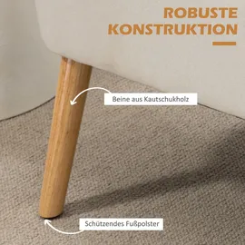 Homcom 2-Sitzer Stoffsofa Polstersofa Loungesofa breit Cremeweiß