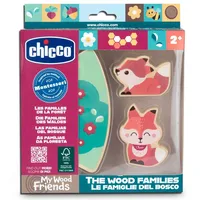 Chicco, Sammelfiguren aus Holz, Montessori-Spiel, 2 Füchse, 1 Puzzleteil, Entdecke das Universum My Wood Friends, Geschichten erfinden, Mädchenspiel, Kinderspiel ab 2 Jahren, Geschenkidee