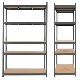 ECD Germany Lagerregal 5 Böden Metall 200x100x60 cm Anthrazit