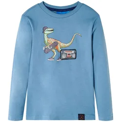 Kinder-Langarmshirt Mittelblau 116