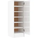 vidaXL Schuhschrank mit 6 Fächern Schuhregal Schuhablage Schrank Regal Schuhaufbewahrung Kommode Schuhständer Hochglanz-Weiß 32x35x92cm Holzwerkstoff