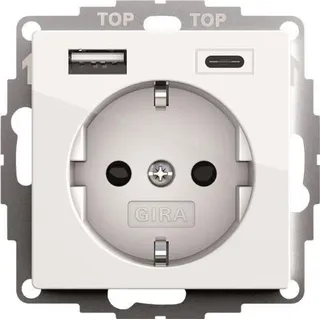 Gira SCHUKO USB-Spannungsvers. 2-fach reinweiß 245903