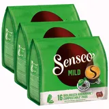 Senseo Kaffeepads Mild, Feiner und Samtweicher Geschmack, Kaffee, neues Design, 3er Pack, 3 x 16 Pads