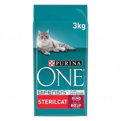 Purina One Sterilcat mit Rind Katzenfutter 3 x 3 kg