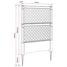 vidaXL Trellis mit Spike 99 x 6 x 165 cm Weiß