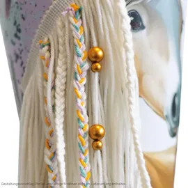 ROTH Schultüte Pferd Bella, eckig, 850 mm, mit Wollmähne Tüllverschluss, mit Wollmähne und Glitzerborte - Braun