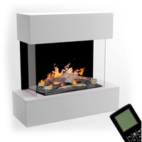 Glow Fire Hölderlin Wandkamin modern, Elektrischer Dekokamin als Raumteiler - 2 Jahre Gewährleistung - mind. 14 Tage Rückgaberecht - Weiß