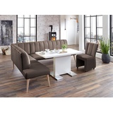 exxpo - sofa fashion Costa 197 x 92 x 265 cm Kunstleder langer Schenkel rechts schlamm