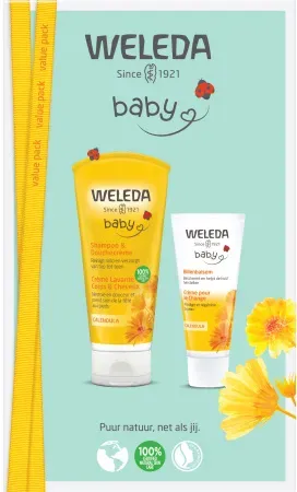 Weleda Calendula Baby Set Wickelcreme + Waschcreme Für Körper Und Haare