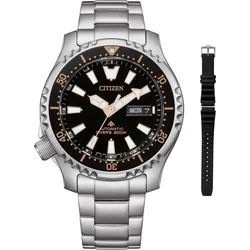 Herrenuhr Automatik- Taucheruhr - Taucheruhr - schwarzes Polyurethanarmband liegt bei - Citizen Modell: NY0160-66EE