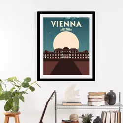 queence Bild »Vienna«, Stadt-Städte-Gebäude-Schriftzug-Schriftzüge-Österreich, (1 St.), gerahmt queence Farbe Rahmen: schwarz + Farbe Bild(er): braun