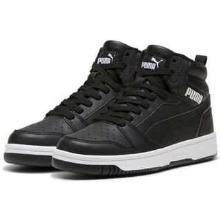 Puma Rebound V6 Mid WTR Jr Sneaker, Black White, 37.5