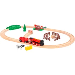 Spielzeug-Eisenbahn BRIO "BRIO WORLD, Rote Lola Bauernhof Zugset" Spielzeugfahrzeuge bunt Kinder FSC- schützt Wald - weltweit