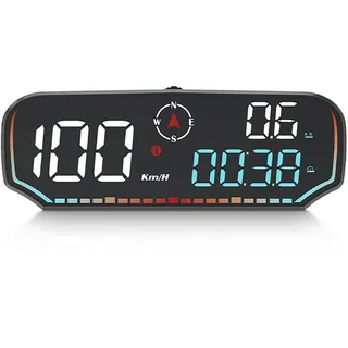 AMROOLOO GPS Speedometer, Car Head Up Display, KM/H and MPH, Digital Speedometer Car MPH, with Speed Reminder and Fatigue Driver Reminder, Suitable for All Cars