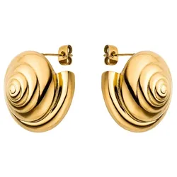 Purelei Ohrringe Nautical Big in Form einer Muschel-Spirale Gold Damen 