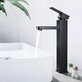 Hoher schwarzer Badezimmerhahn Einhebel-Waschtischmischer Wasserhahn Waschbecken Wasserhahn Handwaschhahn