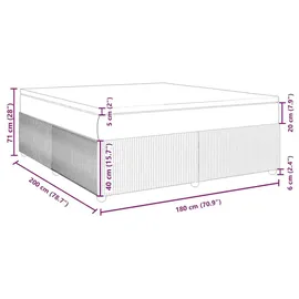 vidaXL Boxspringbett 180 x 200 cm Dunkelgrau
