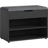[en.casa] Gentofte 60 x 30 x 46 cm schwarz/grau / schwarz