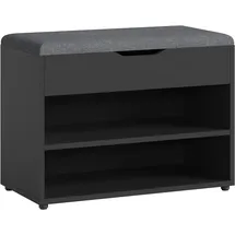 [en.casa] Gentofte 60 x 30 x 46 cm schwarz/grau / schwarz