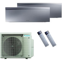 DAIKIN Klimaanlage Emura 3 Multisplit Set mit 2 Innengeräten 2 x 2,5 kW Silber