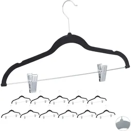 Relaxdays 96 x Samtbügel mit Clips, schwarz