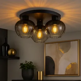 Nowa Deckenlampe 3 flammig rund schwarz