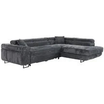 m-punkt Eckcouch Cord 2-Sitzer Grau