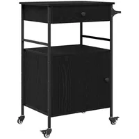 VidaXL Küchenwagen Schwarze Eiche 56x43x89,5 cm Verarbeitetes Holz