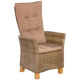 Merxx Toskana Sessel 66 x 61 x 111 cm natur inkl. Auflage 2 Stück
