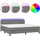 vidaXL Boxspringbett mit Matratze & LED Dunkelgrau 200x200 cm Stoff