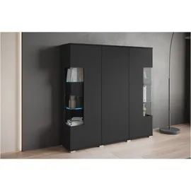 OTTO home Highboard 135 x 134 x 39,5 cm Graphite Schwarz Matt