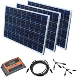 Solar Set 12 V Solaranlage Solarkit PV Inselanlage Wohnmobil Solarmodul Laderegler, Wattzahl:300 W