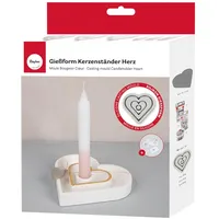 Rayher Silikon Gießform Kerzenständer Herz 15,9 x 15 cm Höhe 2,5 cm