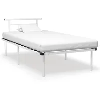 vidaXL Bettgestell Weiß Metall 100x200 cm