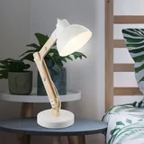 GLOBO Nacht Schreib Tisch Leuchte weiß Schlaf Zimmer Beleuchtung Vintage Gelenk Retro Lese Lampe Spot beweglich