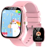 XINGHESF Smartwatch Kinder mit Anruffunktion SOS 13 Gewohnheitsweckern und 8 Gutenachtgeschichte - 31 Spiele Kinder Smartwatch mit Englisch-Lernkarten Taschenlampe Schulmodus Kamera mit 2 Armbändern