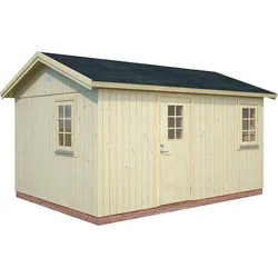 Gartenhaus PALMAKO "Nordic Haus Hedwig", beige (naturbelassen), Fußboden im Gartenhaus, ohne Dacheindeckung, Holzwerkstoff, Gartenhäuser, inklusive Fußboden