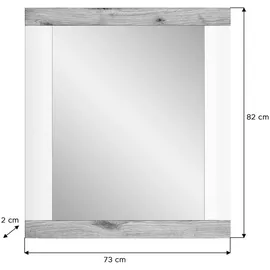 VCM Mid.you Spiegel Laredo X2NE4619 Wandspiegel Dekospiegel in weiß Melamin Abs. Nox Oak Nb.,ca. 73x82x2 cm