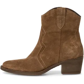 TAMARIS Cowboy Stiefelette Blockabsatz, Festival, Western-Boots mit modischen Nähten braun 36 EU