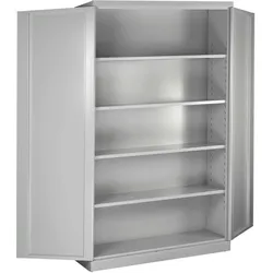 PROREGAL Stahlschrank Owl mit 4 Fachboden | HxBxT 192x110x38cm | Lichtgrau