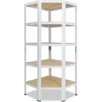 shelfplaza HOME 200x70x45 cm Eckregal in weiß mit 5 Böden und 175 kg Traglast pro Boden