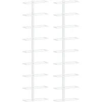 vidaXL Weinregal 9 Flaschen 2 Stk. Weiß