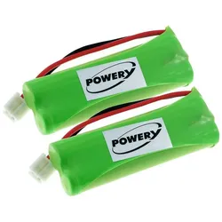 Powery 2x Akku für Schnurlos-Telefon Medion Life S63064, Typ GPHC05RN01