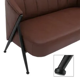 Mendler Wohnzimmer-Set HWC-P30, 2er-Sofa 2x Sessel, Vintage Retro Industrial Metall Kunstleder ~ rostrot