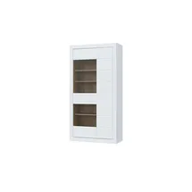 Möbel Kraft Vitrine Push-to-Open 100,8 x 41,4 x 195,9 cm Weiß
