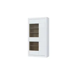 Möbel Kraft Vitrine Push-to-Open 100,8 x 41,4 x 195,9 cm Weiß