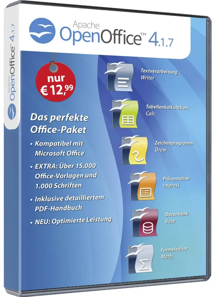 OpenOffice 4.1.7 - Anwendersoftware für optimale Produktivität