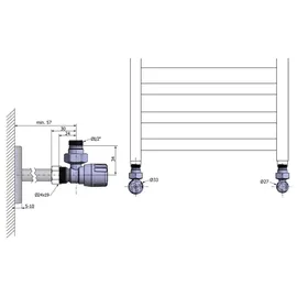 a&n&a aQualine Aqualine ECO Anschluset für die Ecke, Nickel/weiß - Silber/Weiß